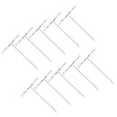 10Pcs T-shape Swivels Snaps, Stainless Steel 3 Way Rolling Swivel Balance Cross line Fishing Swivels with Luminous Beads