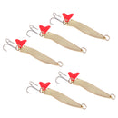 5pcs Spinner Fishing Bass Bait Lures Metal Spoon Crank Baits Tackle Hooks
