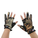 Camouflage Fishing Gloves Shooting Hunting Non Slip 3 Low-cut Fingers Gloves