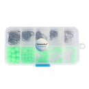 100pcs Round Glow Luminous Fishing Beads Kit & 100pcs Fishing Hook Kit Glow Bead 5 Size
