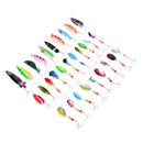 30pcs Spoon Fishing Lures Minnow Baits Metal Hard Baits Crankbaits Durable Metal material production anti-beat percussion