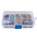 Fishing Sinkers Set with Brass Sinker Weights Jig Hooks Fishing Swivel Ring Connector Plastic Box for Freshwater Saltwater Bass Fishing