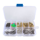 Fishing Sinkers Set with Brass Sinker Weights Jig Hooks Fishing Swivel Ring Connector Plastic Box for Freshwater Saltwater Bass Fishing