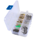 Fishing Sinkers Set with Brass Sinker Weights Jig Hooks Fishing Swivel Ring Connector Plastic Box for Freshwater Saltwater Bass Fishing