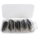 20pcs Soft Fishing Lures Worm Bass Trout Shad Swim Bait, with Hook / No Hook
