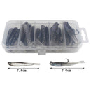 20pcs Soft Fishing Lures Worm Bass Trout Shad Swim Bait, with Hook / No Hook