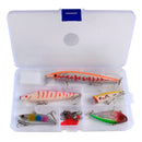 12pcs Mixed Minnow Fishing Lures Kit Red Spinner Blades and Fishing Ball Bearing Swivels with Box