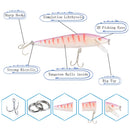 12pcs Mixed Minnow Fishing Lures Kit Red Spinner Blades and Fishing Ball Bearing Swivels with Box