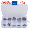 100pcs High Carbon Steel Carp Fishing Hooks Barbed Curve Shank Hooks 3-12