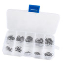 100pcs High Carbon Steel Carp Fishing Hooks Barbed Curve Shank Hooks 3-12