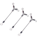 70pcs 3 Way Rolling Swivels Solid Rig Ring Fishing Lure Connector 7 Sizes