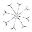 70pcs 3 Way Rolling Swivels Solid Rig Ring Fishing Lure Connector 7 Sizes