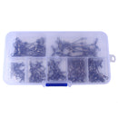 70pcs 3 Way Rolling Swivels Solid Rig Ring Fishing Lure Connector 7 Sizes