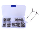 70pcs 3 Way Rolling Swivels Solid Rig Ring Fishing Lure Connector 7 Sizes