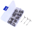 70pcs 3 Way Rolling Swivels Solid Rig Ring Fishing Lure Connector 7 Sizes