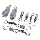 154pcs Hook Swivels and Sinker Assortment, Fishing Hook, Rolling Barrel Swivel Safety Snap, Sinker Weights, Fishing Tackle Box