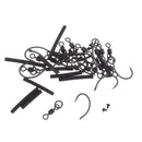 10 Carp Fishing Hooks Ready Tied Ronnie Rigs Fishing Hook Link Hair Rigs Swivels for Pop Ups Fishing
