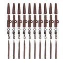 40pcs Carp Fishing Tackle Safety Lead Clips Quick Swivels Anti-Tangle Sleeve Kit