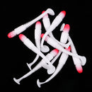 10pcs Fashion Plastic Fishing Bait Soft Worm Grub Vivid T Tail Lures Fishing Tackle 3.3inch