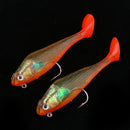 2Pcs Lifelike Soft Lead Fishing Lures Hook Baits Silicone Swimbaits Bionic Crankbaits Tackle 4.1inch