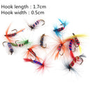 12pcs Fly Fishing Lure Spider Trout Flies Artificial Flies Insects Baits Made of high quality High carbon steel and feathers