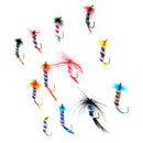 12pcs Fly Fishing Lure Spider Trout Flies Artificial Flies Insects Baits Made of high quality High carbon steel and feathers