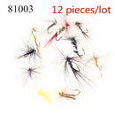12pcs/set All Purpose Mixed Wet Fly Fishing Hooks Streamer Lure Kit Fly Fishing Flies Simulation Insect Flies