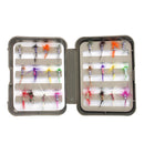 24pcs Fly Fishing Flies Kit Fishing Flies Wet Flies Assortment + Fly Box for Bass Salmon Trout Fish