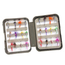 24pcs Fly Fishing Flies Kit Fishing Flies Wet Flies Assortment + Fly Box for Bass Salmon Trout Fish