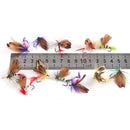 24Pieces Dry Flies Fly Fishing flies Kit Bass Salmon Trouts Flies Floating/Sinking with Fly Box