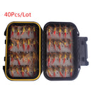 40Pcs/Box Assortment Fly Fishing Flies Simulation Insects Dry Flies Lures