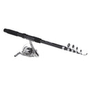 Telescopic Fishing Rod and Reel Combos FULL Kit, Spinning Fishing Gear Organizer Pole Sets with Bite Alarm Hooks Snaps