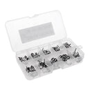 100pcs Mixed Sizes Fishing Rod Guide Replacement Tips Fish Pole Eye Ring Repair Kit Box