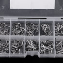 100pcs Mixed Sizes Fishing Rod Guide Replacement Tips Fish Pole Eye Ring Repair Kit Box