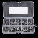 100pcs Mixed Sizes Fishing Rod Guide Replacement Tips Fish Pole Eye Ring Repair Kit Box
