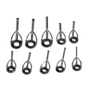100pcs Mixed Sizes Fishing Rod Guide Replacement Tips Fish Pole Eye Ring Repair Kit Box