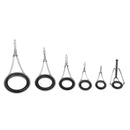35pcs Fishing Rod Guides Eye Ring Rod Repair Kit Mix Size for Rod Building Stainless steel frame wear-resistant ceramic ring