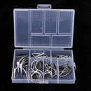 35pcs Fishing Rod Guides Eye Ring Rod Repair Kit Mix Size for Rod Building Stainless steel frame wear-resistant ceramic ring