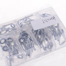 35 Pcs Fishing Rod Guides Eye Ring Rod Repair Kit Mix Size for Rod Building Stainless steel frame wear-resistant ceramic ring