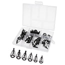 40Pcs/lot Fishing Rod Guides Set Tips Repair Kit DIY Rod Building Eye Rings