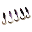 5pcs Artificial Curly Tail Fishing Lures Silicone Fishing Baits Bass Blackfish Catfish 7.5 cm/5g