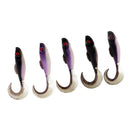 5pcs Artificial Curly Tail Fishing Lures Silicone Fishing Baits Bass Blackfish Catfish 7.5 cm/5g