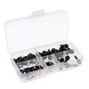 80pcs Running Rig Stop,Quick Change Clip,Carp Run Ring,Fishing Ring Swivel with 1 Piece Tackle Box