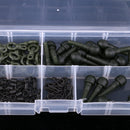 80pcs Running Rig Stop,Quick Change Clip,Carp Run Ring,Fishing Ring Swivel with 1 Piece Tackle Box