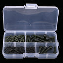 80pcs Running Rig Stop,Quick Change Clip,Carp Run Ring,Fishing Ring Swivel with 1 Piece Tackle Box