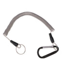 Safety Rope Steel Wire Retractable Fishing Coiled Lanyard Tether 59inch with Quick Release Buckle for Kayak