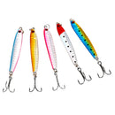 5Pcs 13.6g Fishing Lures Hard Baits Casting Lure Deep Sea Pencil Spoon Jigs with 2