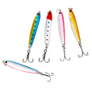 5Pcs 13.6g Fishing Lures Hard Baits Casting Lure Deep Sea Pencil Spoon Jigs with 2