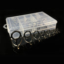 45pcs Mixed Size High Carbon Steel Ceramics Bait Casting Rod Guides Carbon Guide Repair