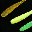 10x Colorful Artificial Worm Fishing Lures T Tail Earthworm Grub Baits Luminous Soft Baits